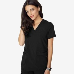FIGS ACCRA 6-Pocket Scrub Top Women's L Black RARE
